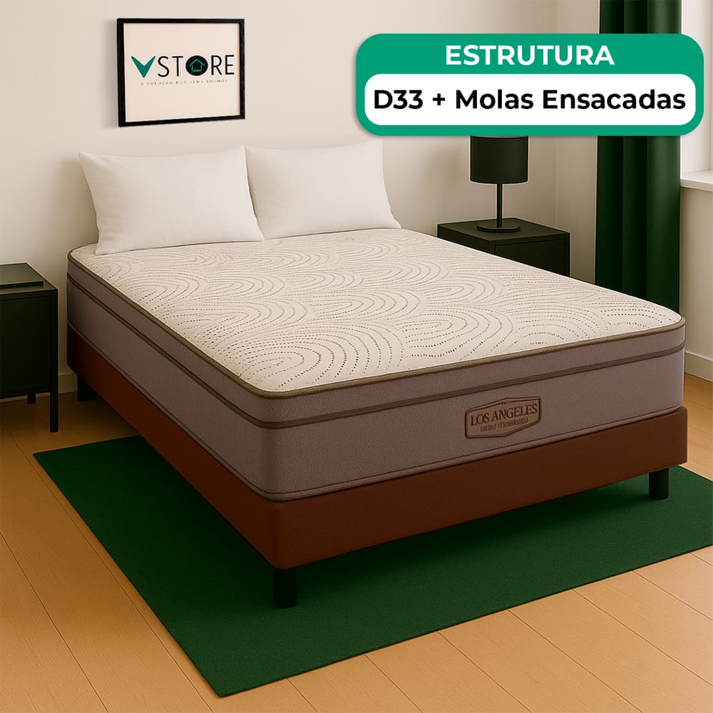 Cama Box Baú Viúvo Marrom E Colchão Los Angeles Molas Vstore
