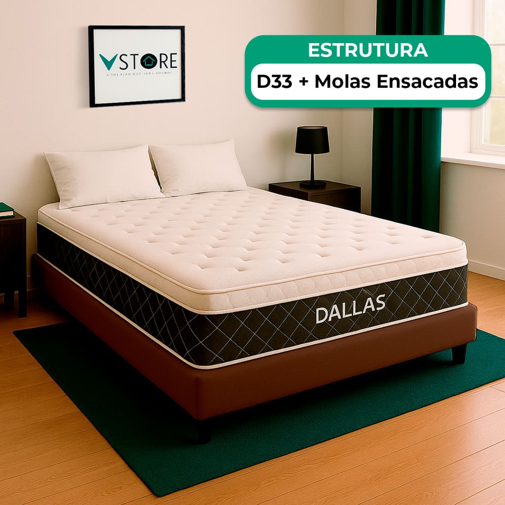 Cama Box Viúvo Marrom Colchão Dallas Molas Vstore 128x188x20
