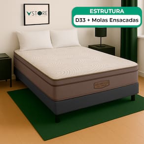 Cama Box Baú Viúvo Cinza E Colchão Los Angeles Molas Vstore