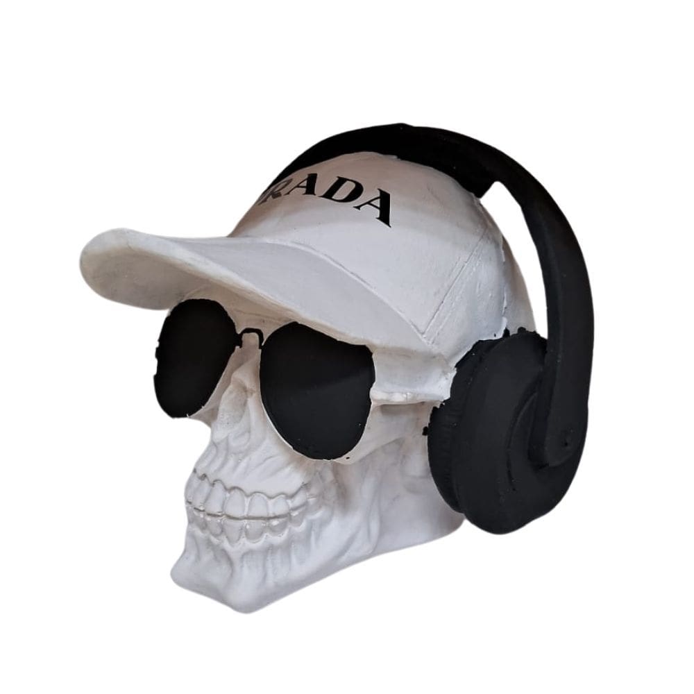 Caveira Boné Branco Prada Skull Brand-07