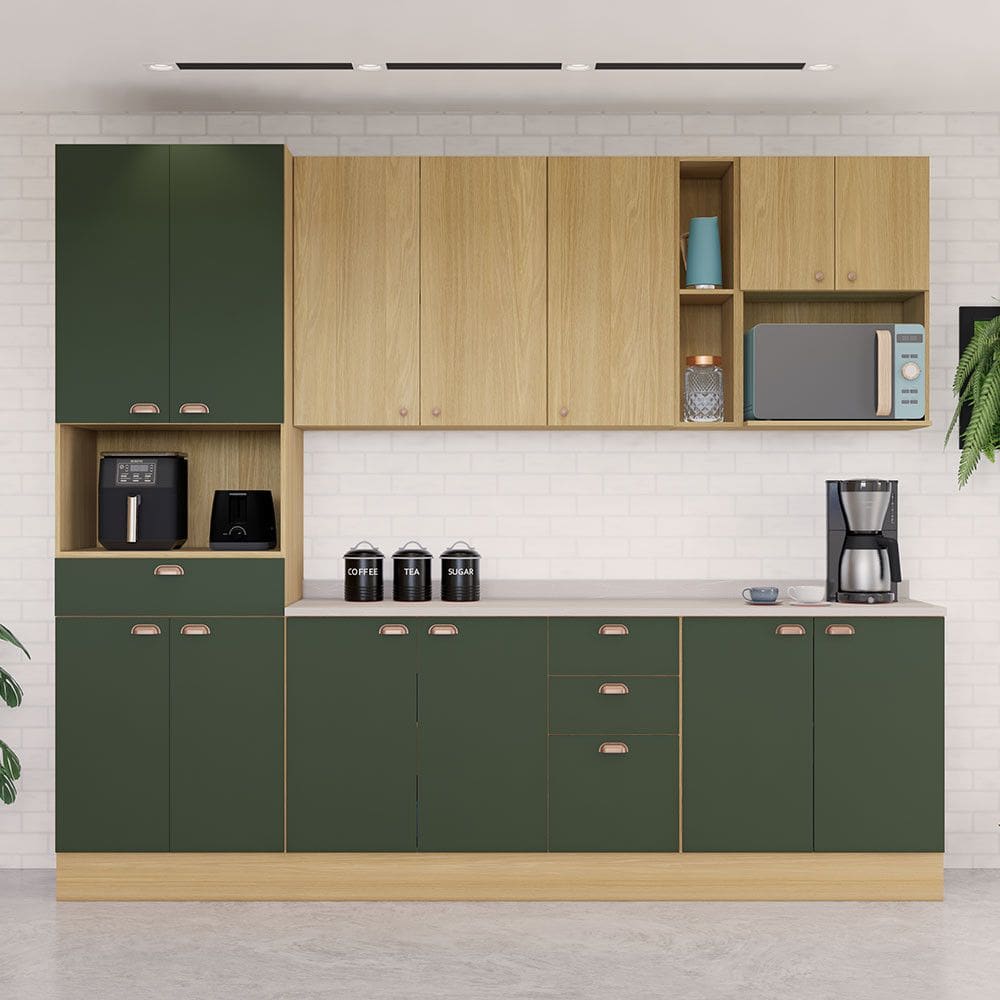 Cozinha Modulada Completa 6 Peças com Tampo e Rodapé Classic Luciane Móveis