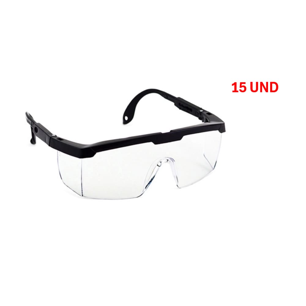 Kit 15 und Oculos De Protecao Epi Segurança Incolor