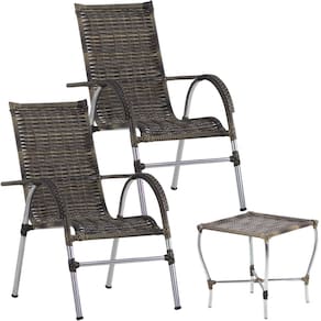 Conjunto de Cadeiras E Mesa De Centro Área Varanda Edícula Jardim Churrasco Trama