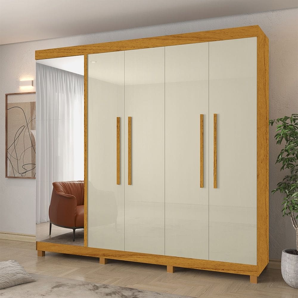 Guarda Roupa Casal Sapateira Diamante Naturale Off White - Gelius