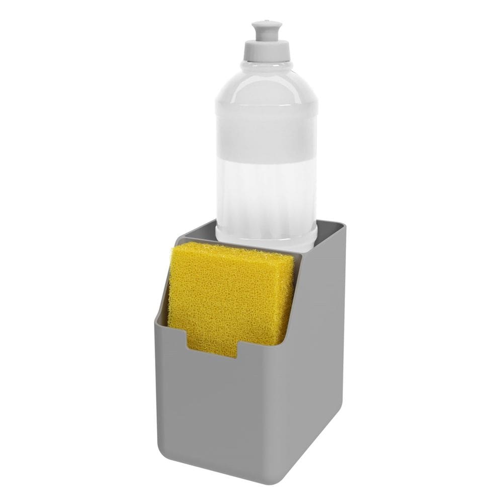 Organizador Porta Detergente Escorredor de Talheres Pia Cozinha Single Cinza - 17010 Coza