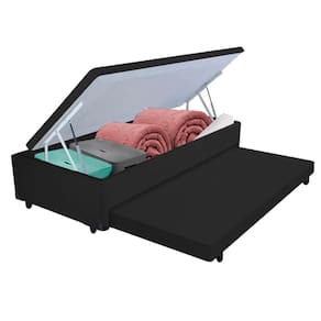 Bicama Box com Baú Solteiro Preto 88x188x44 V-Store