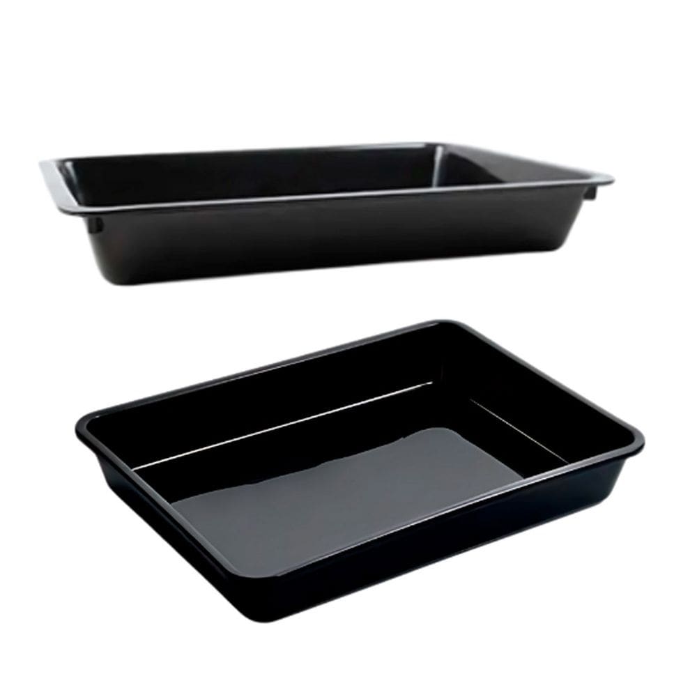 Bandeja Multiuso 12L Organizador Cozinha Pets Plastico Preto 2un