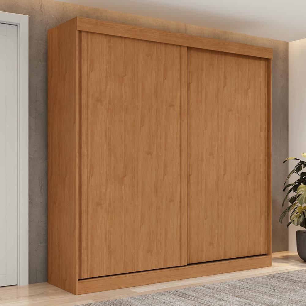 Guarda-Roupa 2 Portas de Correr 2 Gavetas Easy Light  Amendoa Clean/off White/Amendoa Clean