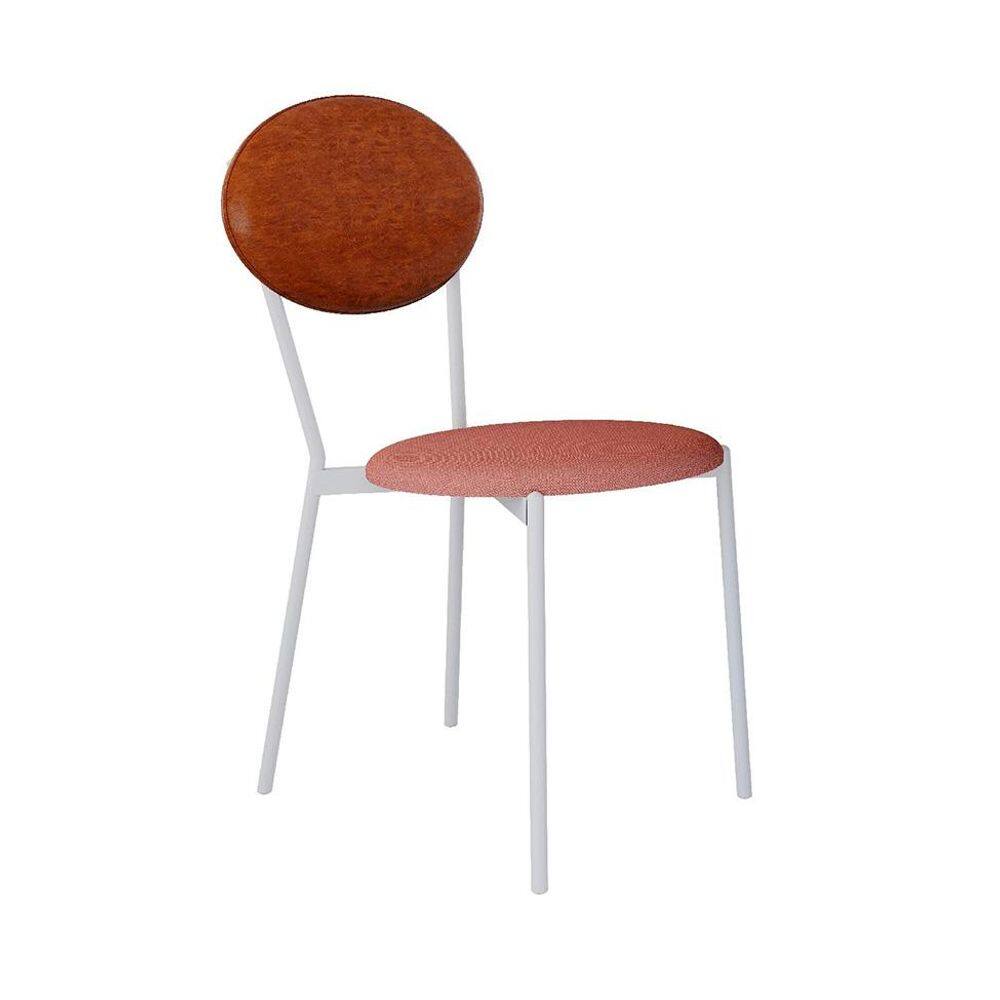 Cadeira Elipse Poliéster Rosa e Caramelo com Branco
