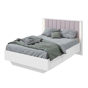 Cama Casal Solaris 2 GV Revestimento Sintético Bege e Branca