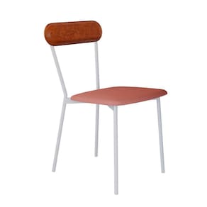 Cadeira Emília Poliéster Rosa e Caramelo com Branco