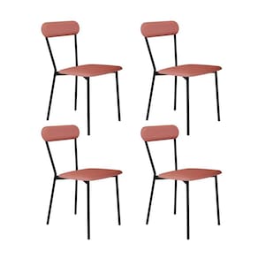 Conjunto com 4 Cadeiras Emília Poliéster Rosa e Preto