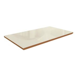 Tampo para Mesa de Jantar Kepp Vidro Off White e Canela 160 cm