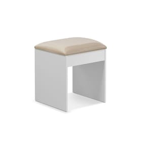 Puff Para Sala Banqueta Retangular Maia Para Penteadeira Branco - Luapa