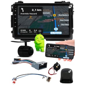 Multimidia 2 Din 9" Polegadas Android HRV 2015 a 2021 2GB + 32GB Comando Volante + Câmera de Ré