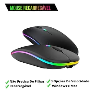 Mouse Rgb Led Anatômico Recarregável 2.4g