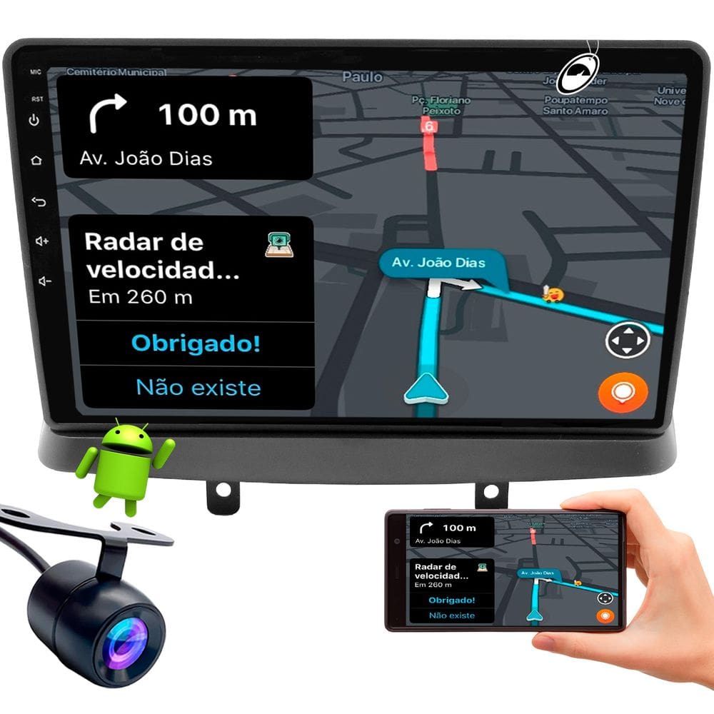 Multimídia 9`` Polegadas Android Doblo 2000 a 2021 + Câmera de Ré