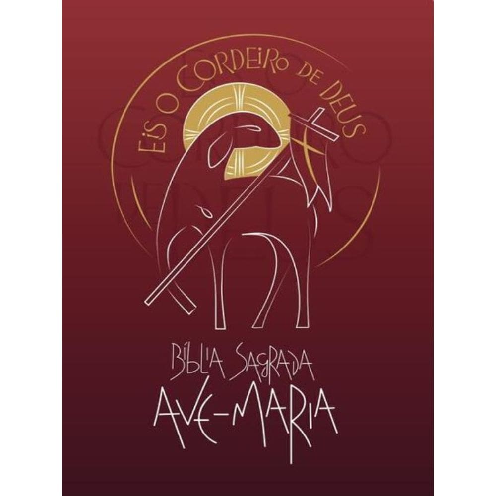 Bíblia Sagrada Ave-Maria - Eis O Cordeiro De Deus - Vermelha