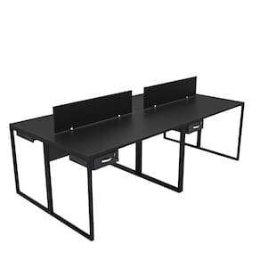 Escrivaninha para Escritório 4 Lugares Industrial Preto