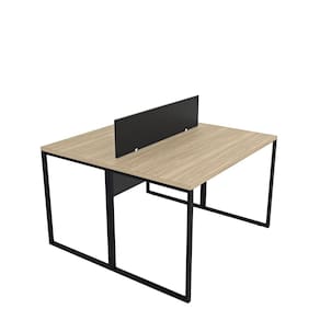 Escrivaninha para Escritório 2 Lugares Industrial Carvalho / Preto
