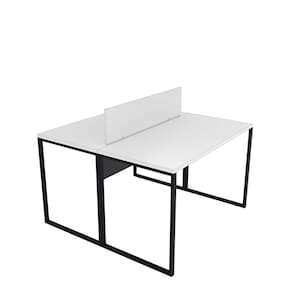 Escrivaninha para Escritório 2 Lugares Industrial Branco