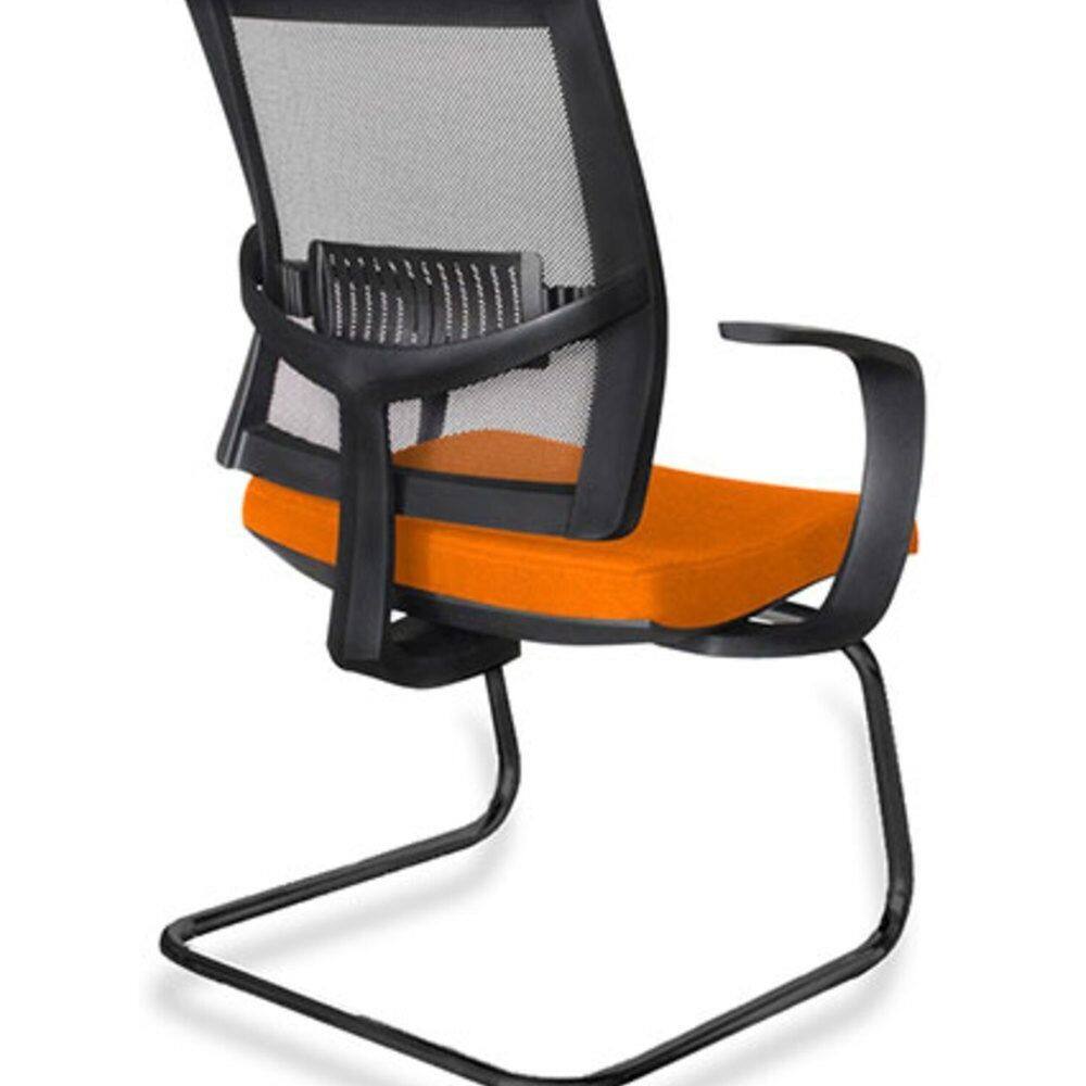 Poltrona Diretor com Encosto Tela Mesh Linha Net Laranja
