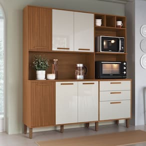 Armário para Cozinha com 6 Portas Roma Freijó / Off White