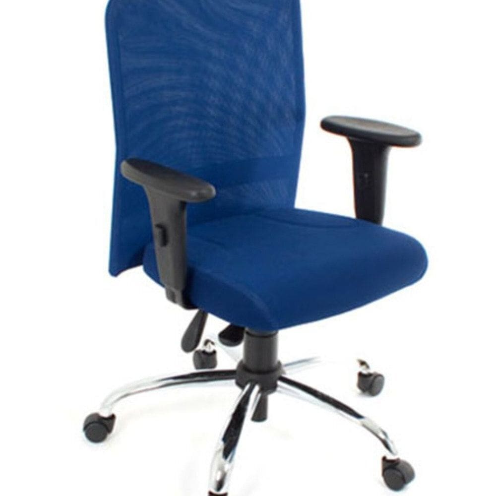 Poltrona Digitador com Braços Linha Tela Mesh Azul