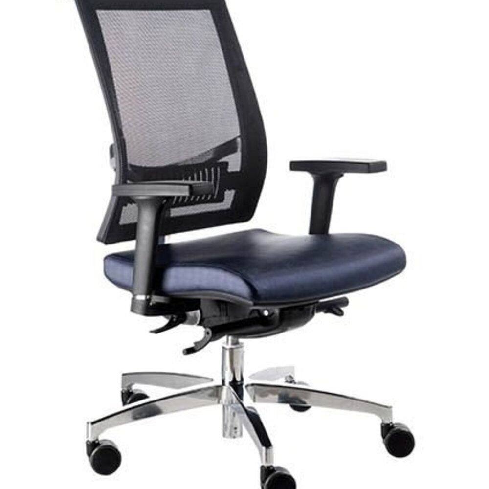 Poltrona Diretor com Encosto Tela Mesh Linha Net Azul