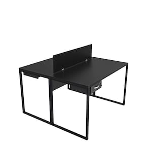 Escrivaninha para Escritório 2 Lugares com Gavetas Industrial Preto