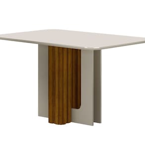 Mesa Tampo Copo com Vidro 120cm Sofia Freijó/Off White