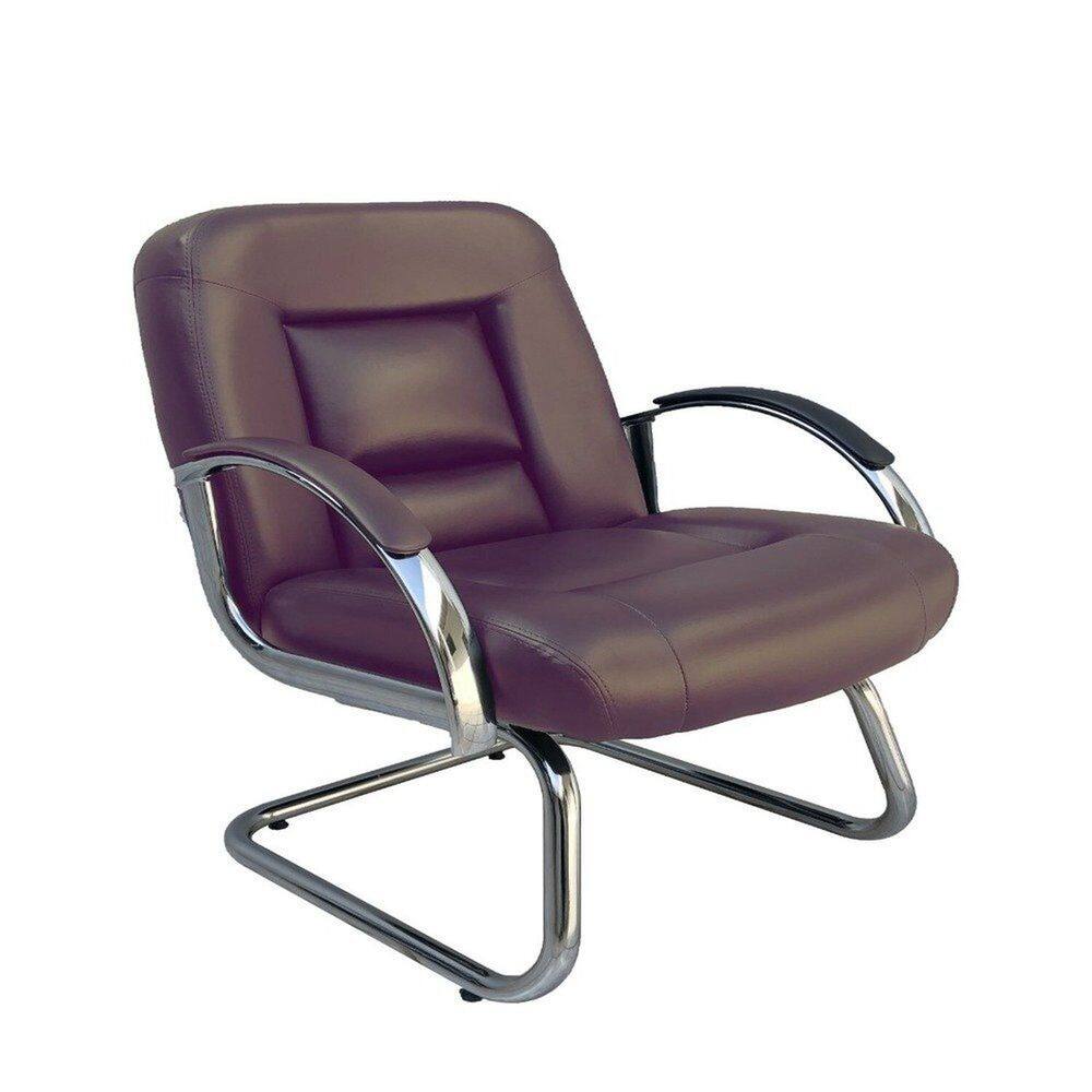 Poltrona Diretor Luxuosa Base Fixa Fixos Linha Firenze Marrom