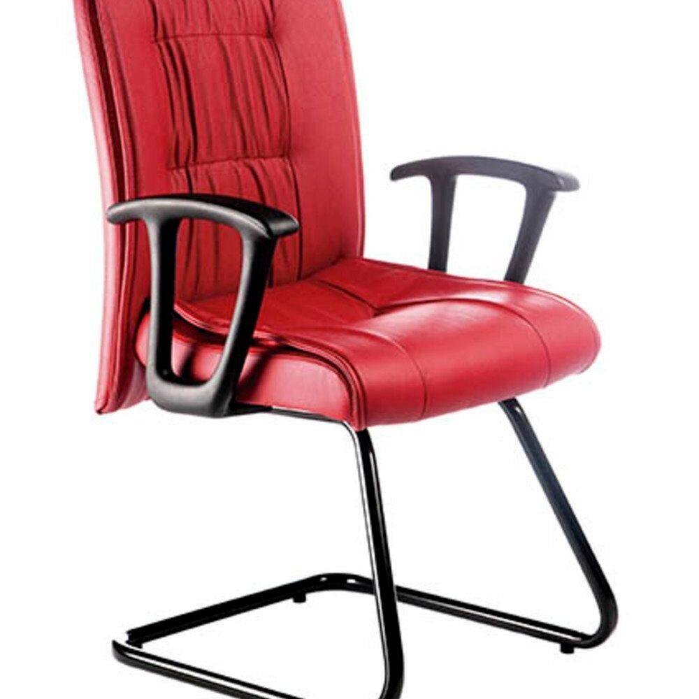 Poltrona Diretor Base Fixa em S Linha Vicenza Vermelho