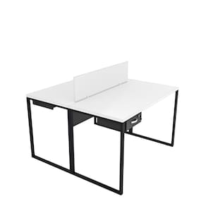 Escrivaninha para Escritório 2 Lugares com Gavetas Industrial Branco