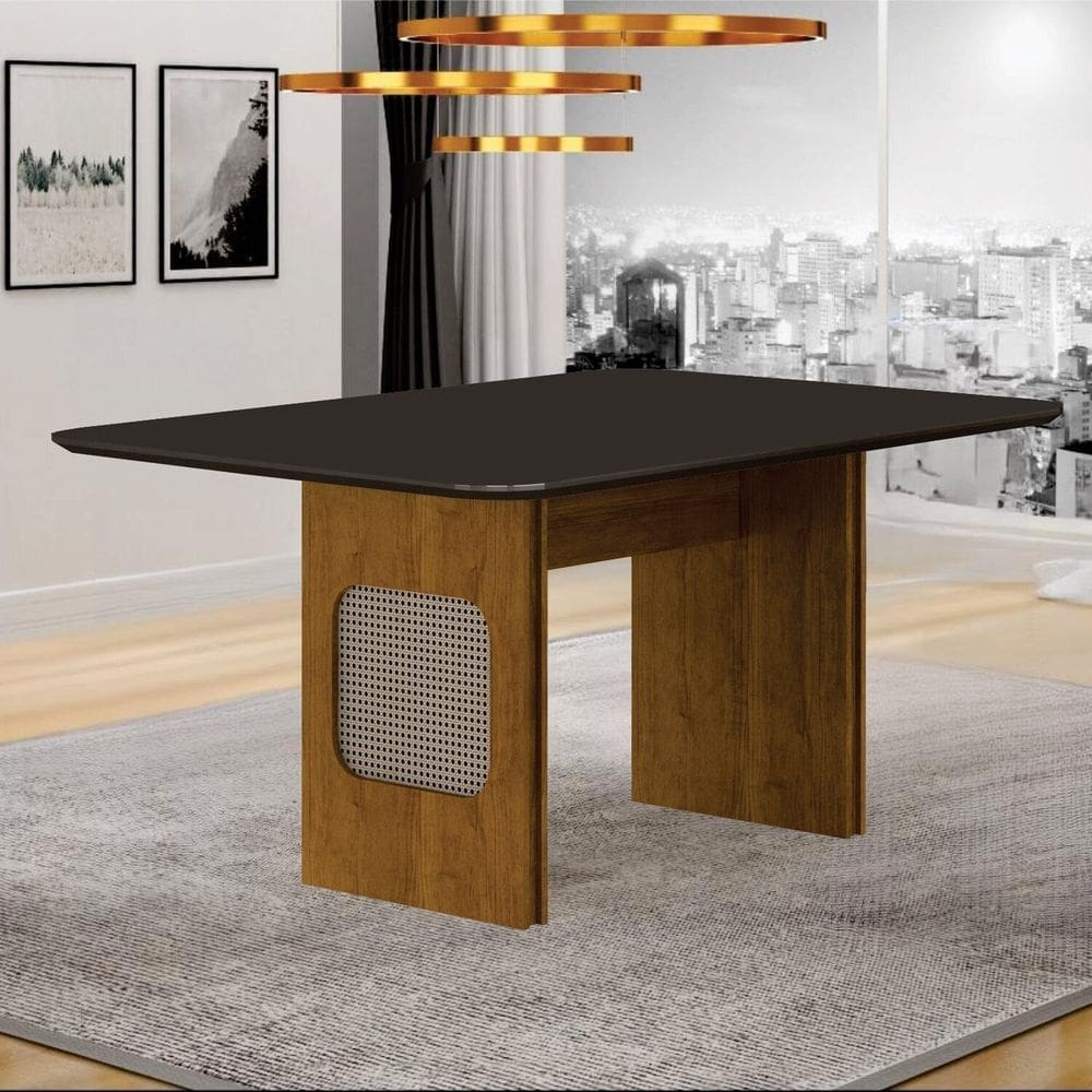 Mesa para Sala de Jantar 75,5cm X 90cm Lara freijo/cinza