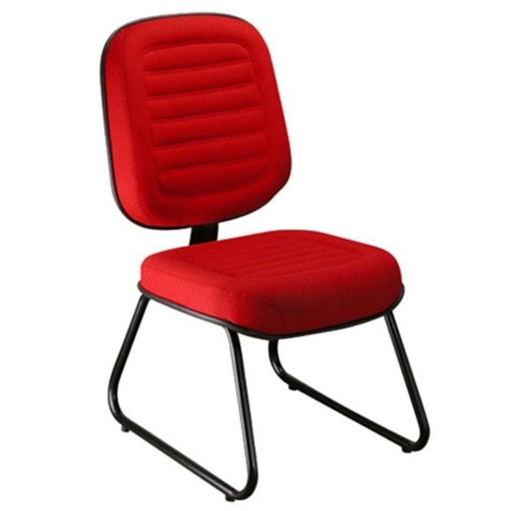 Poltrona Diretor sem Braços Base Trapézio Vermelho
