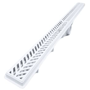 Ralo Linear Básico Branco Plástico 5x70 Banheiro Seca Box ( 5cm x 70cm)