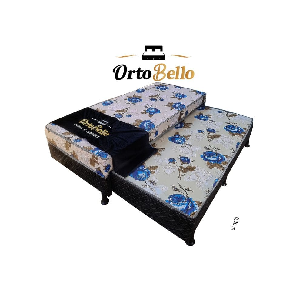Cama Box Solteiro Com Auxiliar Conjugado Itália Espuma D23 - Ortobello