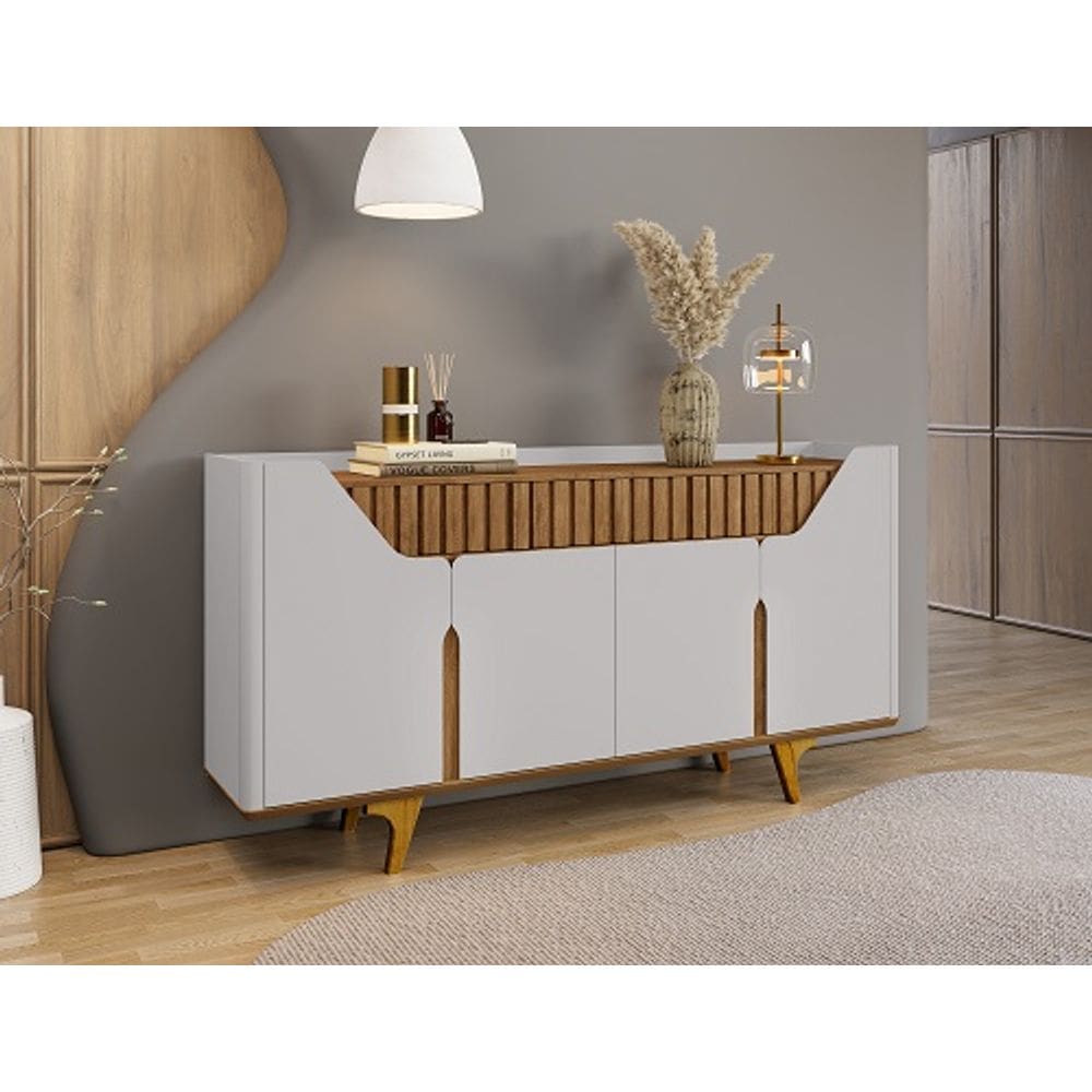 Buffet Aparador Danúbio Off White/Cinamomo - Bechara Móveis