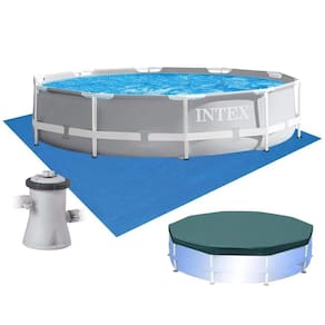 Piscina Estrutural Armação 4.485 Litros Prism Cinza Capa Bomba 110v E Forro Intex