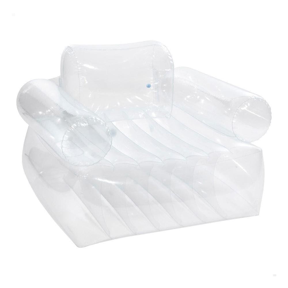 Poltrona Inflável Beanless Apoio De Braço Transparente Intex