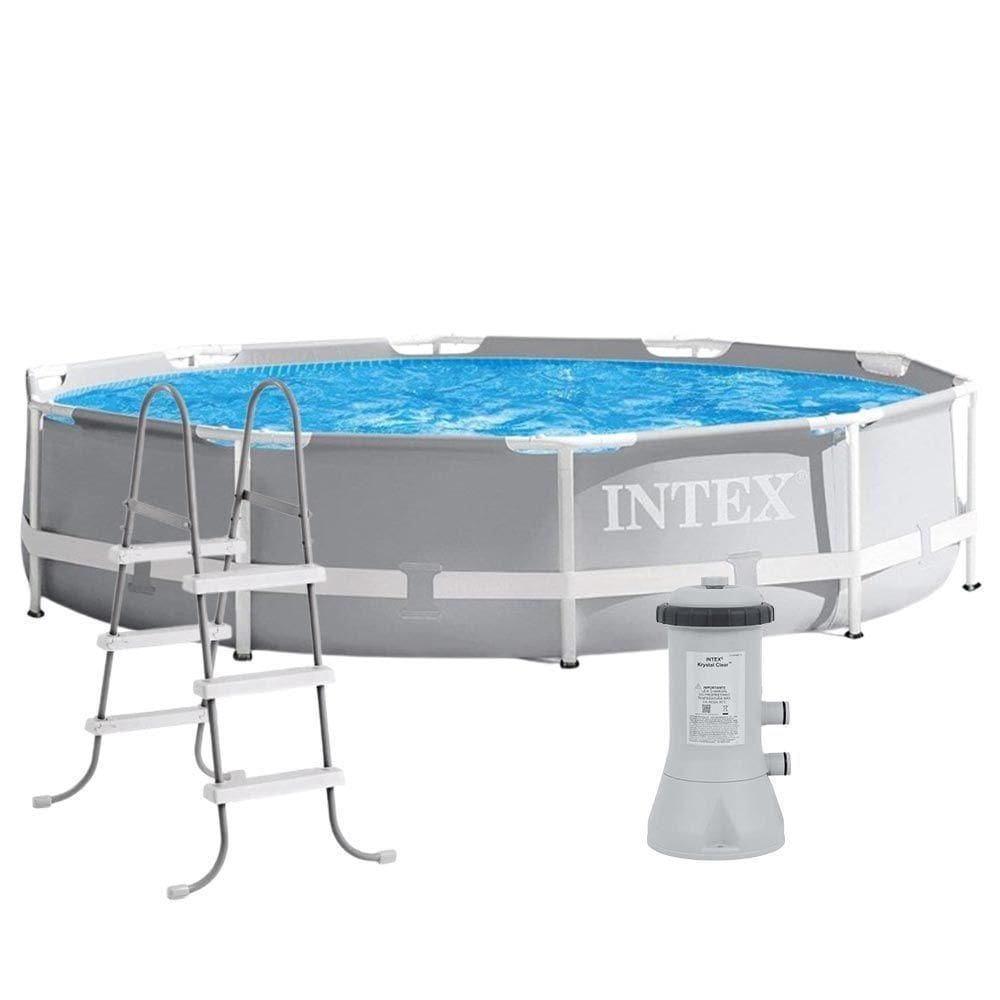 Piscina Estrutural Prism 8.592 Litros Bomba Filtro 110v E Escada Intex