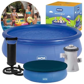 Piscina Inflável 3.400 Litros Circular 270cm Pvc Com Bomba Filtro Capa Azul Mor 110v
