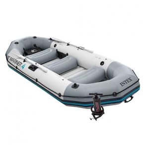 Bote Inflável Intex Mariner 4 C- Par Remos Bomba Barco Pesca