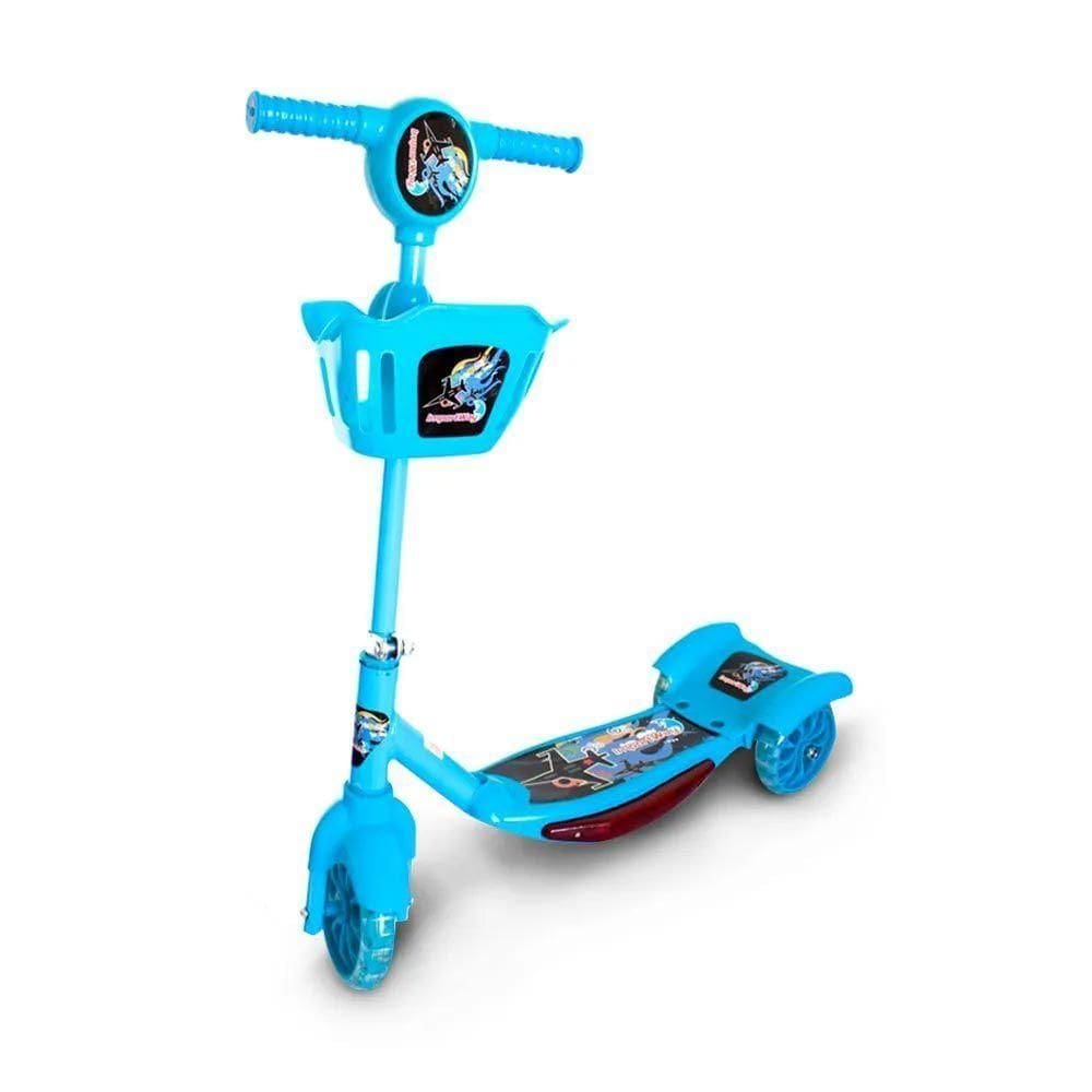 Patinete Infantil 3 Rodas Com Cesta E Luzes Importado