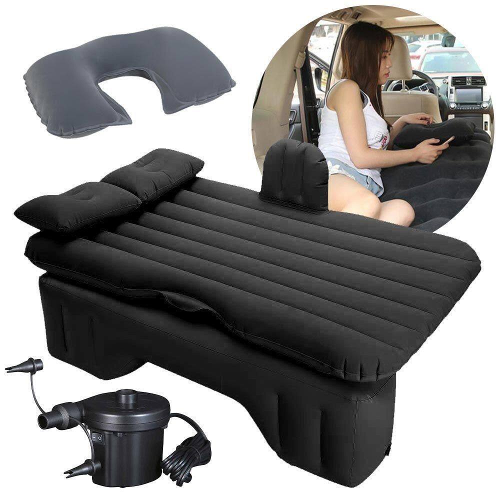 Colchão Cama Inflável Para Carro Com Bomba Elétrica E Almofada De Pescoço Vg Plus Preto