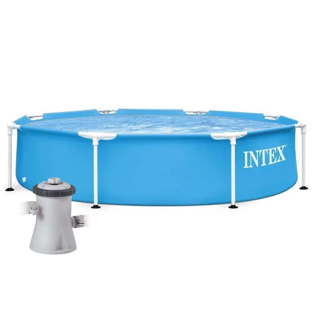 Piscina Estrutural Metal Galvanizado 1.828 Litros Com Bomba Filtrante 220v Intex