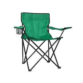 Cadeira Camping Dobrável Resistente Porta Copos Com Apoio Importway Verde