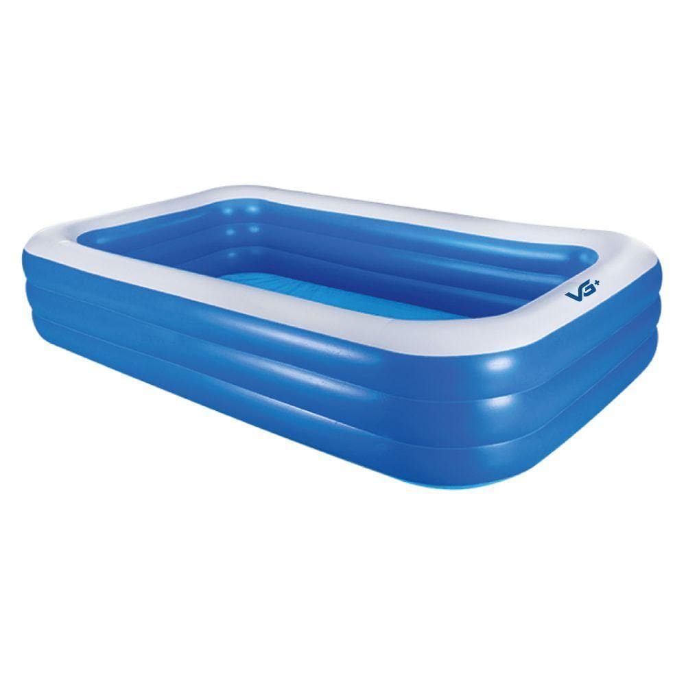 Piscina Inflável Retangular Azul 1.500 Litros 305 Cm Pvc Com Bomba Vg+