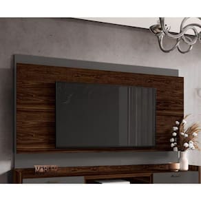 Painel Home Suspenso Tv 70 Polegadas Estante 180 Cm Miami Marrom Palisandro Cinza Régio